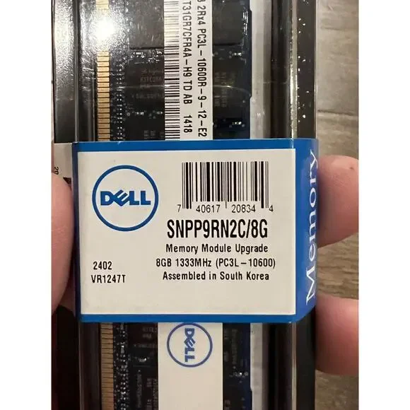 Dell Memory Module Upgrade SNPP9RN2C/8G 8GB Memory DDR3 PC3L-10600 NEW - Picture 5 of 7